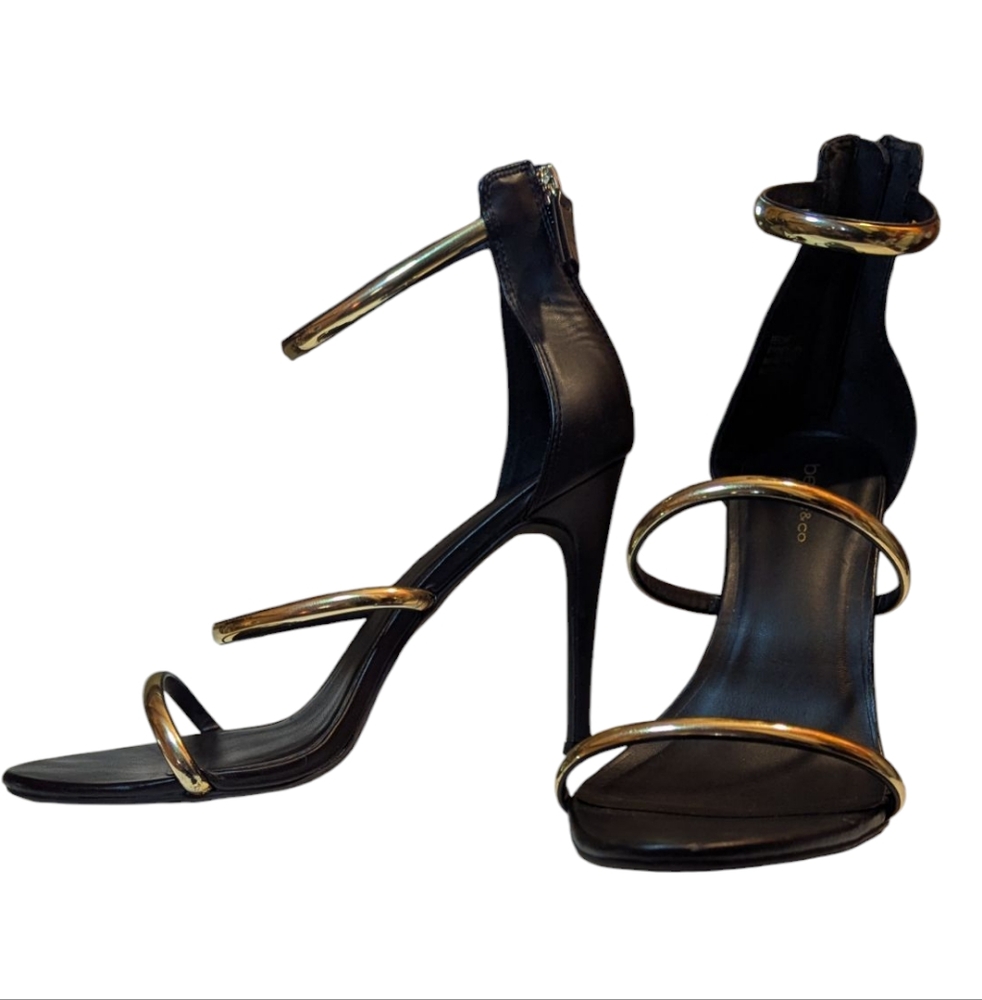 Bernadine Strappy Stiletto Black Sandal Heel Size 11
